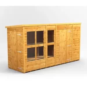 12x4 Power Pent Potting Shed Combi Building including 6ft Side Store