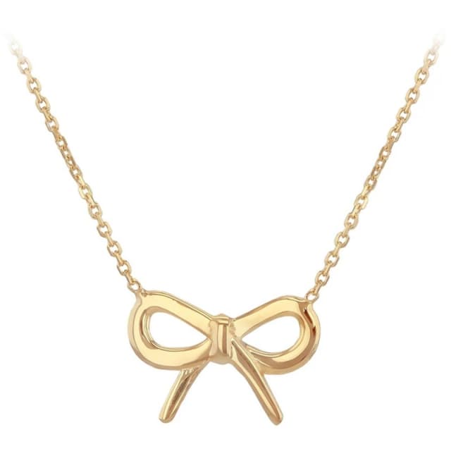 Be You 9ct Gold Bow Adjustable Necklace Yellow Gold female 16-17in