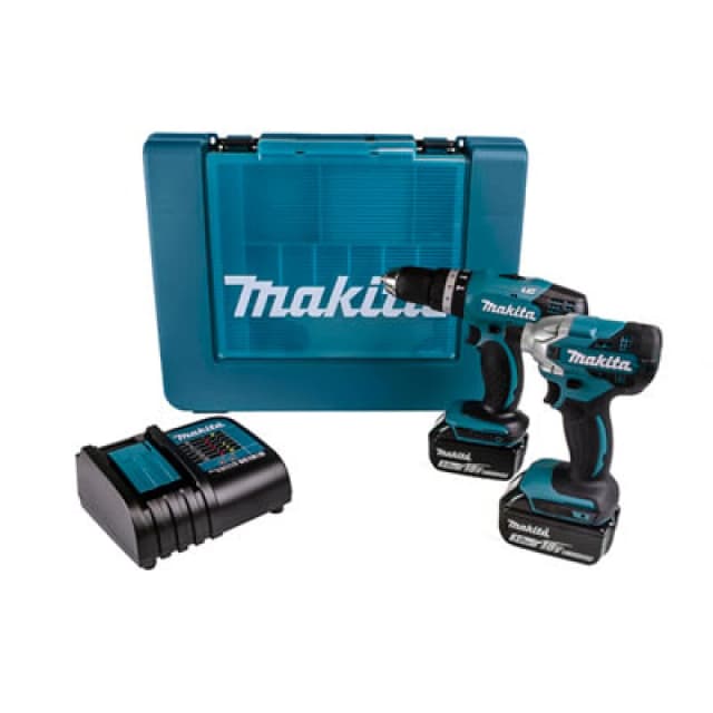 Makita DLX2336S 18v LXT Cordless Combi Drill and Impact Driver Kit DLX2336S Batteries: 2 x 3ah Li-ion