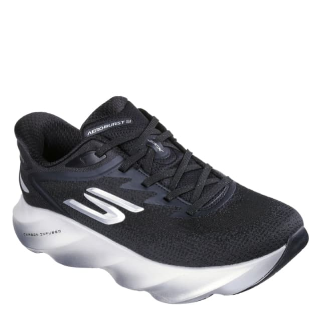 Skechers AERO Burst Running Shoes Mens Black/White male 7 (41)
