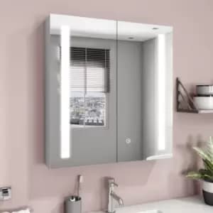 Mirrored Wall Bathroom Cabinet with Lights 600x700mm - Capricorn