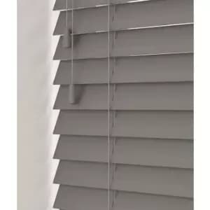 140cm Smooth Grey Faux Wood Venetian Blind With Strings (50mm Slats) Blind With Strings (50mm Slats)