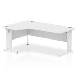 Impulse 1800 Left Hand White Crescent Cable Managed Leg Desk White