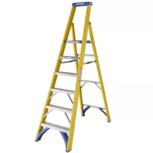 Werner Fibreglass Platform Step Ladder - 6 Tread