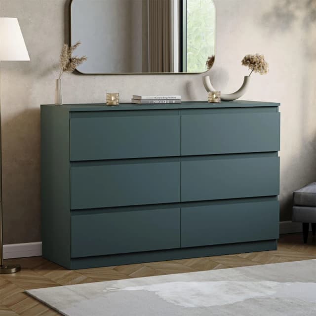 Lassic Vida Designs Denver 6 Drawer Chest Jasper Green unisex 6 Drawer