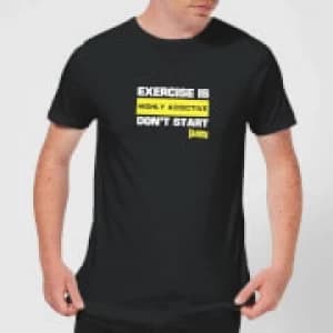 Plain Lazy Exercise Is Highly Addictive Mens T-Shirt - Black