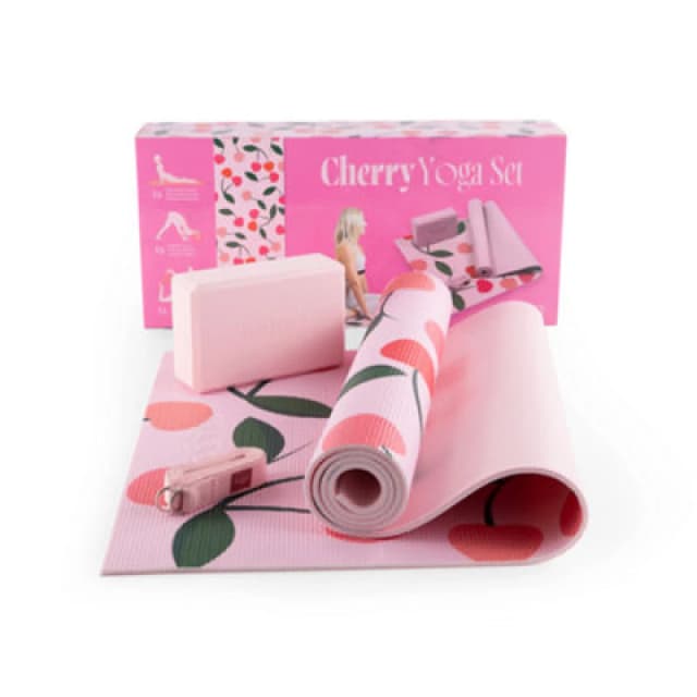 Myga Complete Heart Cherry Design Yoga Set For Home Exercise