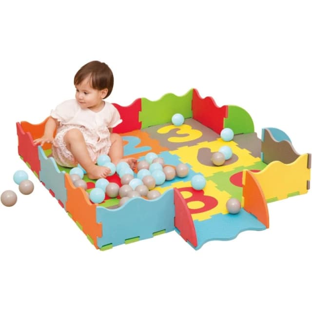 Planet Direct M.Y Interlocking Foam Play Mats with 40 Ball Pit B Multicolour unisex Large