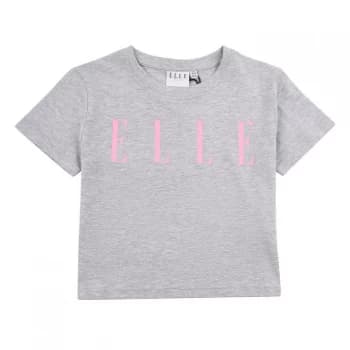 Elle Cropped T Shirt - Pearl Grey Marl