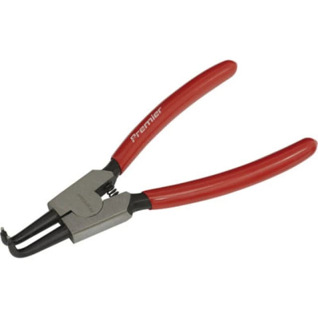 Loops 140mm Bent Nose External Circlip Pliers - Spring Loaded Jaws - Non-Slip Tips Multi