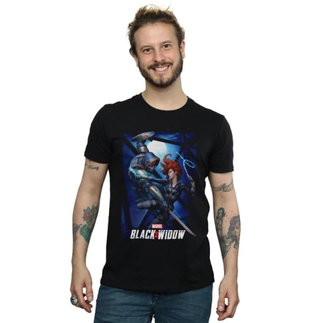 Marvel Marvel Men Black Widow Movie Bridge Battle T-Shirt Size: Small Black S Male 5059400788259