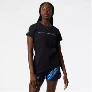 New Balance London Marathon Route Ladies Running T-Shirt - Black