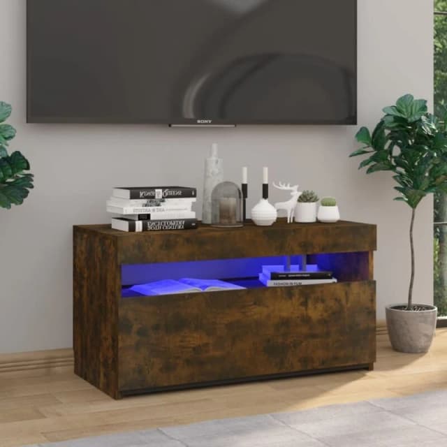 VIDAXL TV Cabinet with LED Lights Smoked Oak 75x35x40cm Vidaxl 8720286931882