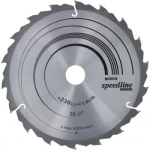 Bosch Speedline Wood Cutting Saw Blade 230mm 18T 30mm