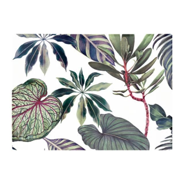 Warren Reed Designer Watercolor Tropical Leaf Glass Chopping Board