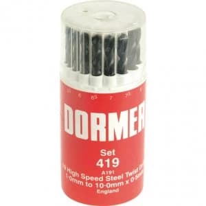 Dormer A191-419 19 Piece HSS Jobber Drill Bit Set