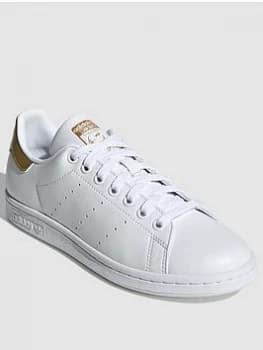 adidas Originals Stan Smith - White/Gold, Size 3.5, Women