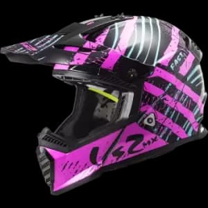 LS2 Mx437 Fast Evo Verve Black Fluo Pink S