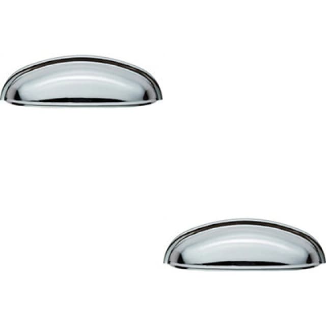 Loops 2x Shaker Cup Pull Handle 124 x 35mm 96mm Fixing Centres Polished Chrome Multi unisex