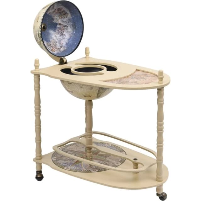 VIDAXL Freestanding Globe Bar Wind Stand Eucalyptus Wood Green vidaXL 8720286014325