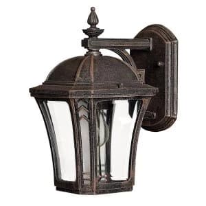 1 Light Small Outdoor Wall Lantern Mocha IP44, E27