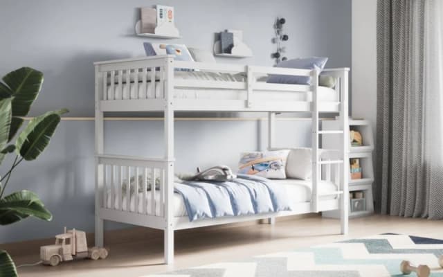 Flair Zoom Wooden Detachable Bunk Bed in White Size: Single White Unisex Single