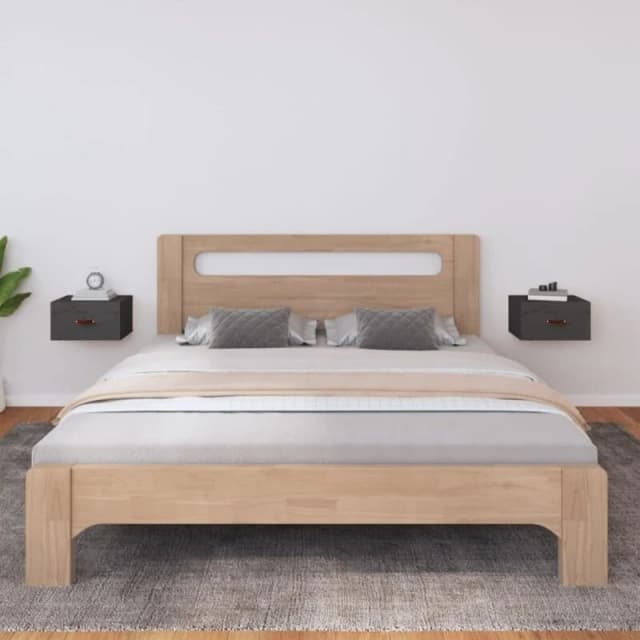 Vidaxl Wall-mounted Bedside Cabinets 2 Pcs Grey 40X29.5X22 Cm, Grey 820991