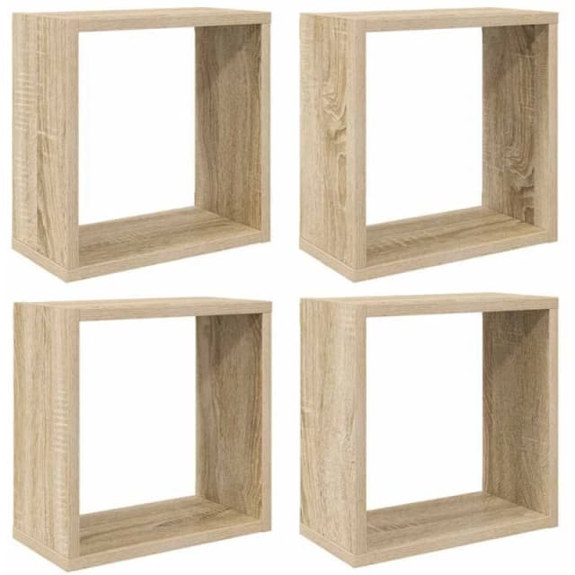 VIDAXL Wall Cube Shelves 4 pcs Sonoma Oak 30x15x30cm Vidaxl 8720286594261