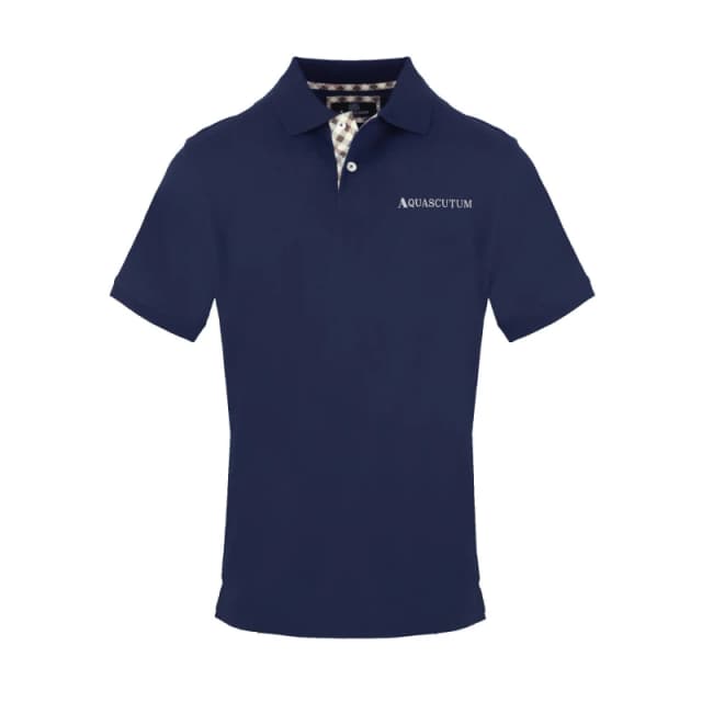 Aquascutum Mens Polo Short Sleeve Polo Shirt Short Sleeve Polos Small Blue 54288919350