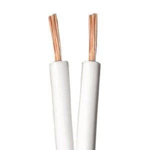 Zexum White 2.2mm 2 Core 79 Strand Figure of 8 Twin Speaker Audio Surround Sound Car Cable - 50 Meter