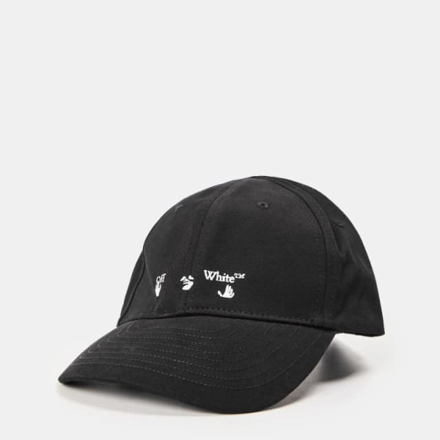 Off-White Hands Off Logo Baseball Cap Black Hat Black