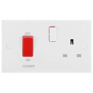 Bg White Single Cooker Switch & Socket
