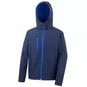 Result Core Mens Lite Hooded Softshell Jacket (3XL) (Navy/Royal)