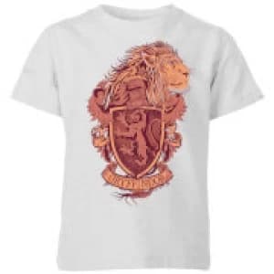 Harry Potter Gryffindor Drawn Crest Kids T-Shirt - Grey - 11-12 Years