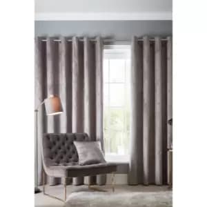Navarra Embossed Metallic Velvet Eyelet Curtains
