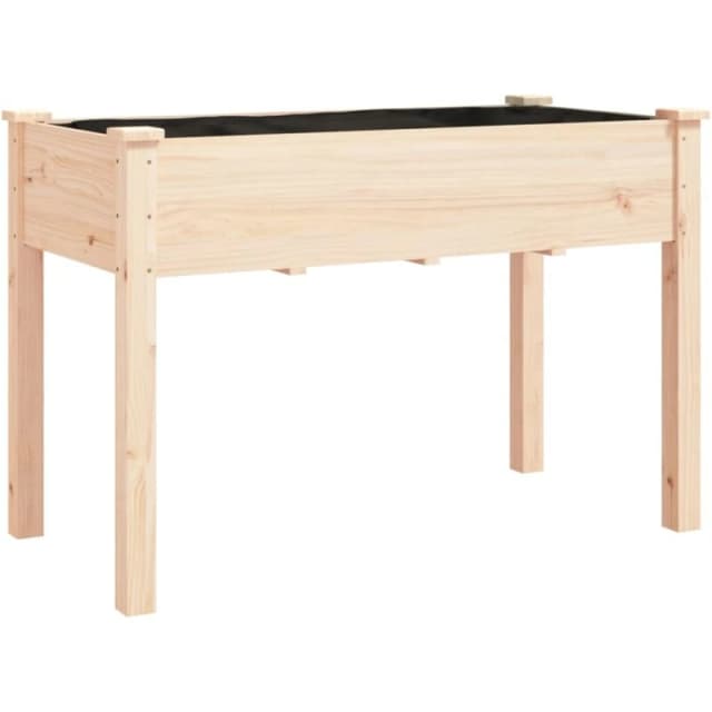 vidaXL Planter w/ Liner 118x59x76cm Solid Wood Fir, Brown 364233