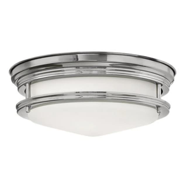 Hinkley Hadrian 2 Light Flush Mount Chrome with Opal Glass IP44