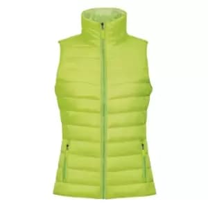 SOLS Womens/Ladies Wave Padded Water Repellent Bodywarmer/Gilet (S) (Neon Lime)