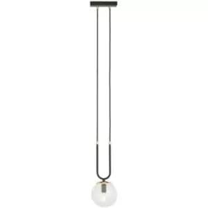 Emibig Glam Black Globe Pendant Ceiling Light with Clear Glass Shades, 1x E14