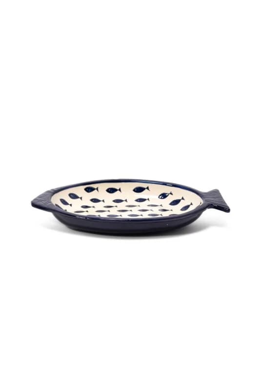 Verano Spanish Ceramics Signature Blue & White Fish Ceramic Kitchen Dining Serving Dish 41L x 25cm (W) Size: 41L x 25cm (W) Blue Unisex 41L x 25 cm