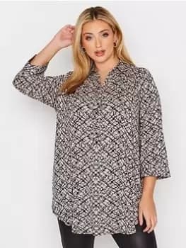 Yours Half Placket Collar Ed Shirt - Natural, Size 16, Women