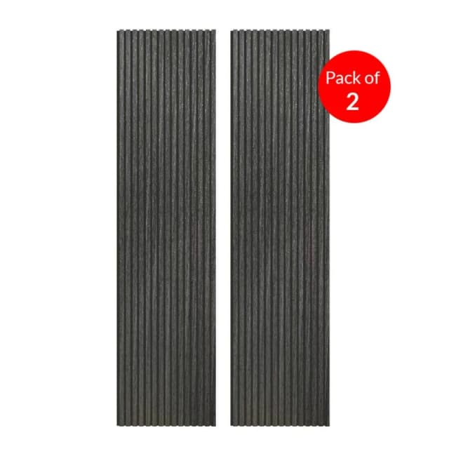 ENER-J Linear Acoustic Wall Panel PW-Grey Engineer Wood 2400x600 (Pack of 2) in Grey Grey Unisex