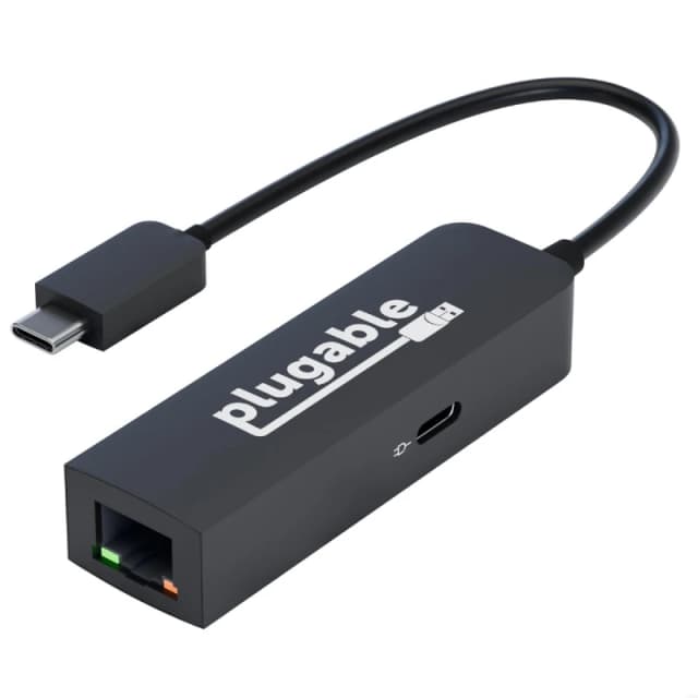 Plugable Technologies USB C to Ethernet Adapter 2.5Gb with 100W USB-C