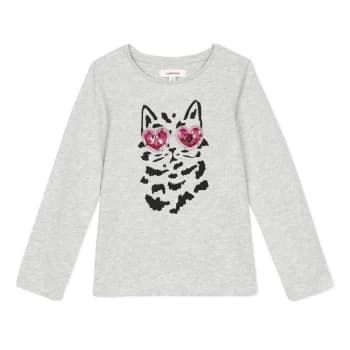 Catimini Cat Eye T Shirt - MOUSE GREY