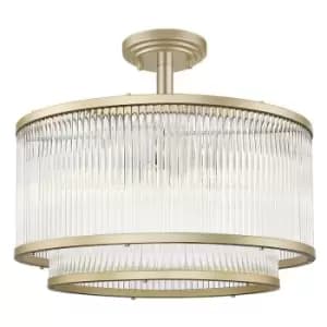 Zumaline Sergio Cylindrical Ceiling Light, Matt Gold, 5x E14