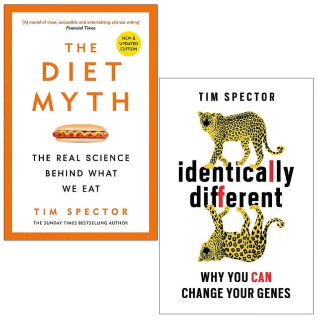 Professor Tim Spector 2 Books Collection Set (The Diet Myth & Identically Different) Professor Tim Spector Books