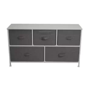 FWStyle 5 Drawer Lotte Grey Fabric Drawer Unit