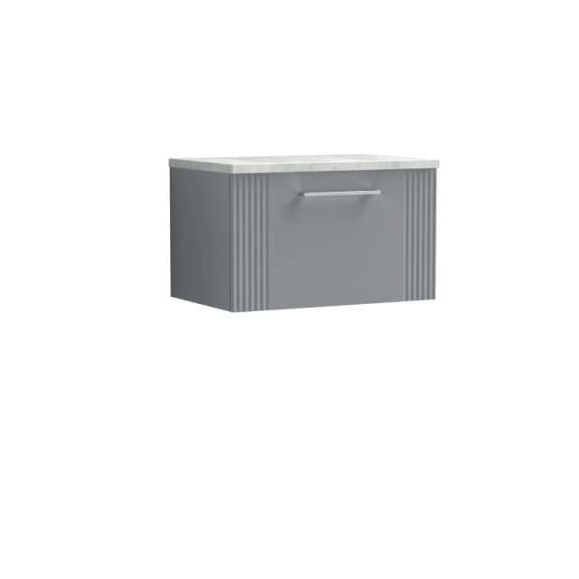 Balterley 1 Drawer Wall Hung Vanity Grey Laminate Worktop Grey 600mm Grey