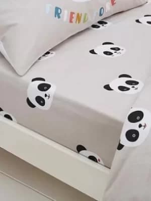 Born To Be Born To Be A Pandas Friend Fitted Sheet, Multi, Size Double