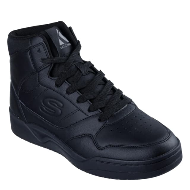 Skechers Dualeather Overlay High Top Fashion High-Top Trainers Mens Black male 6 (39.5)
